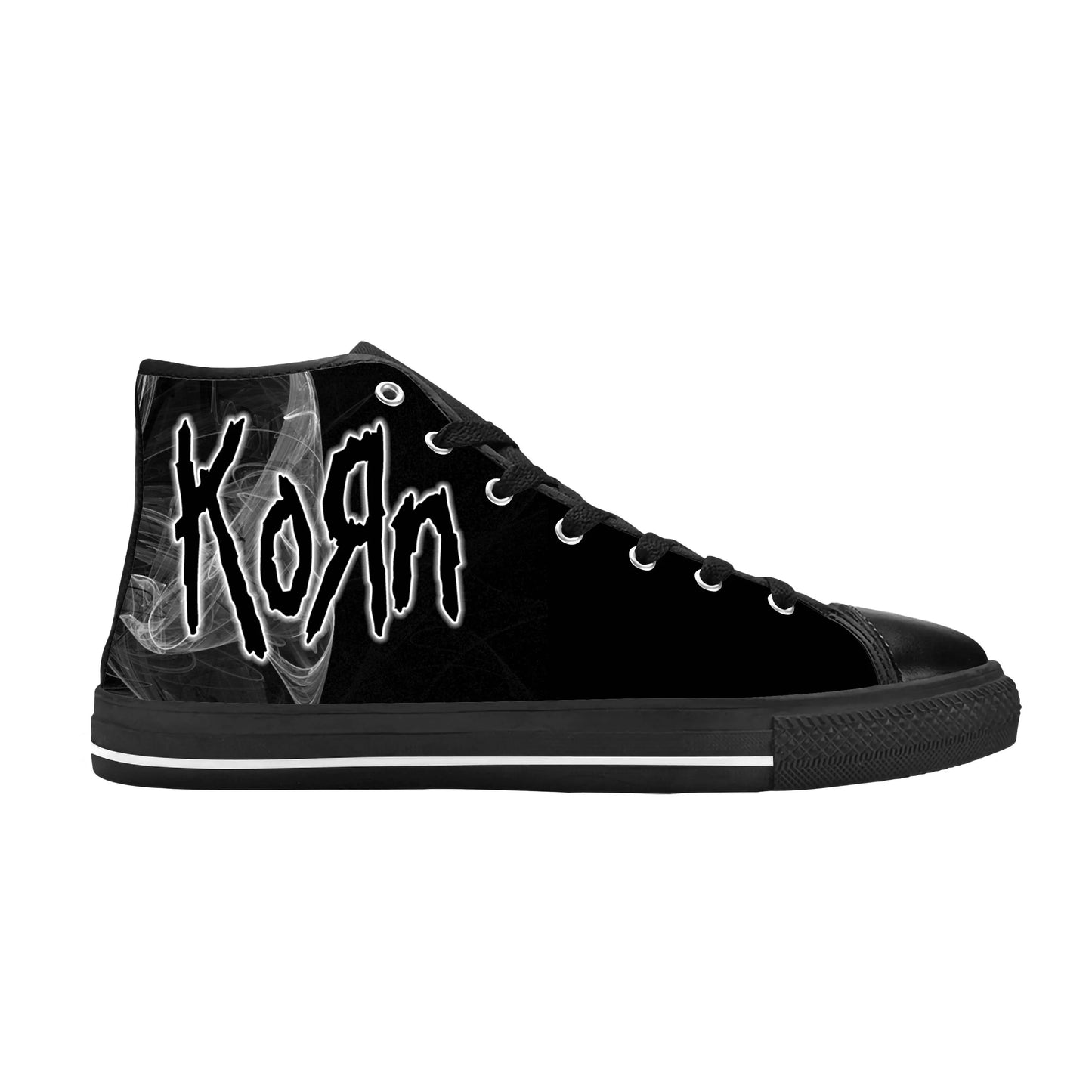 Korn 3D Print High Top Sneakers – Metal Rock Band Canvas Shoes for Men & Women | Comfortable, Breathable, and Stylish - Premium shoes from Lizard Vigilante - Just $48.88! Shop now at Lizard Vigilante