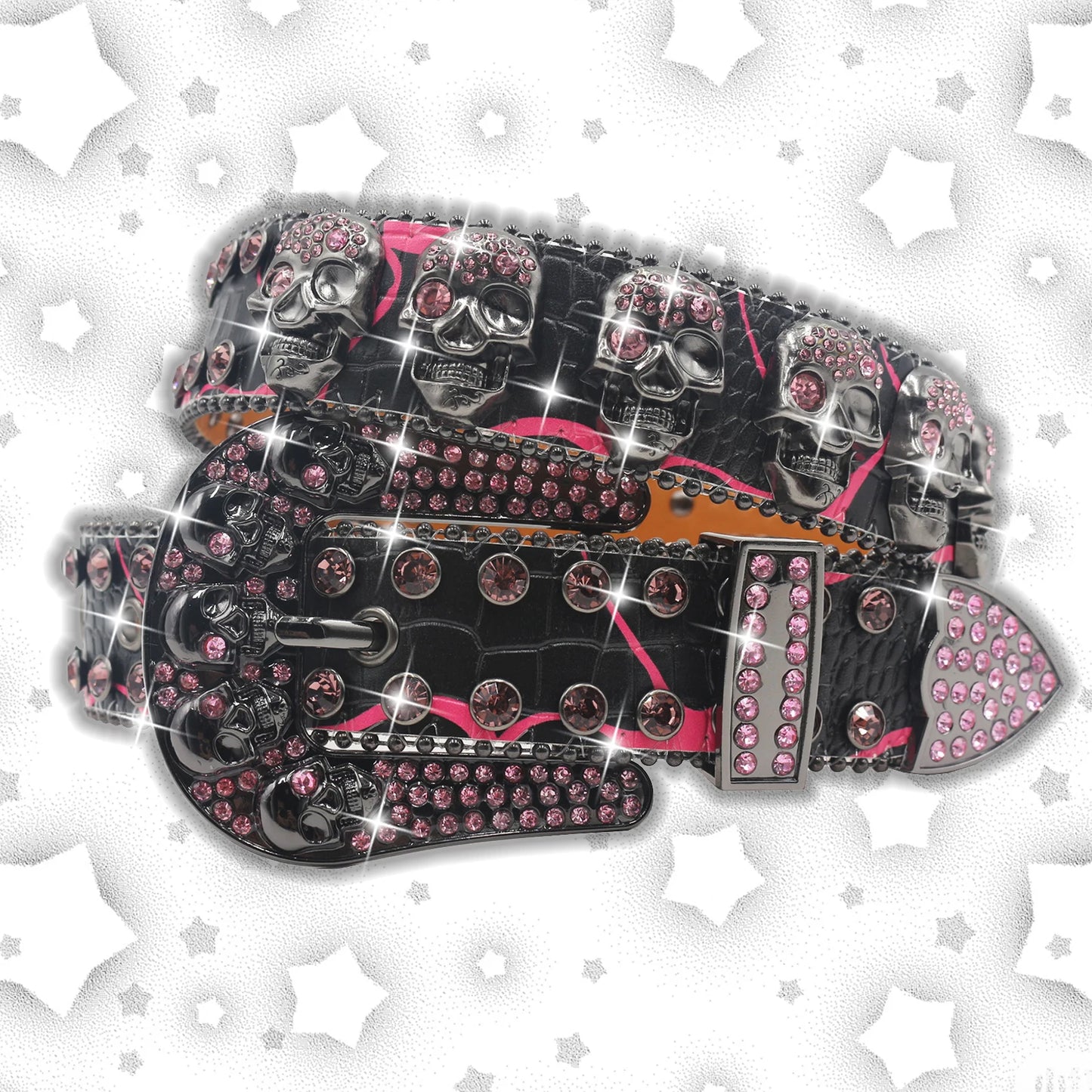 Metallic Gothic Rivet Waist Chain Belt – Unisex Y2K Skull, Devil, and Heart Charms for Edgy Vintage Fashion - Premium belt from Lizard Vigilante - Just $39.99! Shop now at Lizard Vigilante