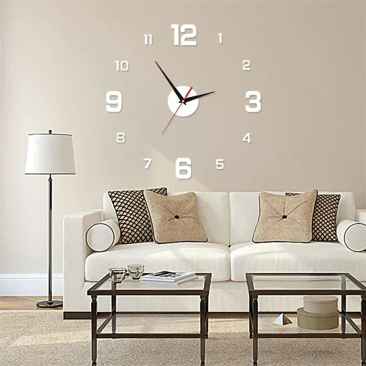 New 3D Acrylic Mirror Wall Clock Sticker for 40CM Fashion DIY Quartz Clocks Watch Home Decoration Living Room Stickers