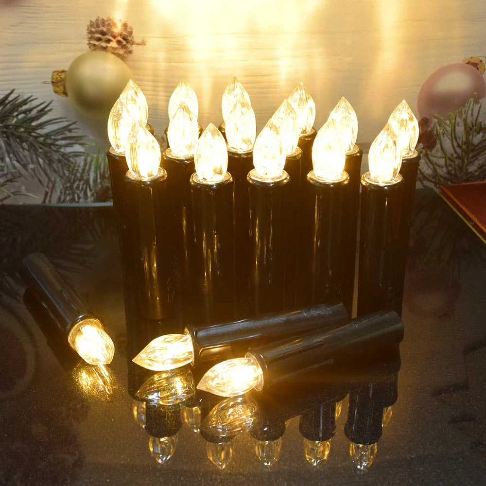 LED Floating Candle for Home Decoration, Flickering Flame, Timing Remote, Battery Operated, Halloween, Christmas,Black Candle