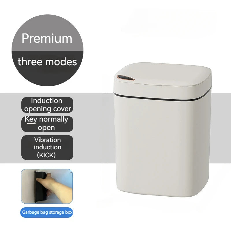 16L Smart Sensor Trash Can – Automatic Induction Lid, Eco-Friendly & Anti-Odor Rectangular Household Bin for Bathroom & Kitchen - Premium trash can from Lizard Vigilante - Just $48.99! Shop now at Lizard Vigilante