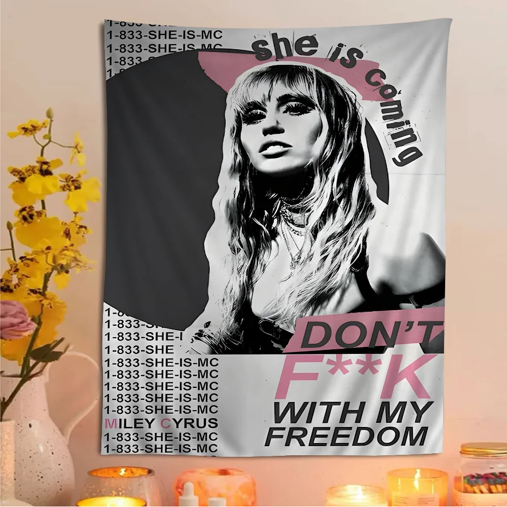 “Plastic Hearts & Power Chords” Miley Cyrus Album Wall Tapestry – Heavy Cotton Print for Rockcore Bedrooms, Hippie Hangouts & Hollywood Havoc - Premium poster from dsers - Just $34.99! Shop now at Lizard Vigilante