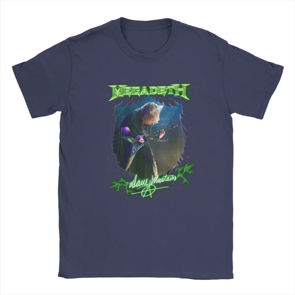 Dave Mustaine Megadeth T-Shirt – Heavy Metal Hip-Hop Cotton Tee for Men - Premium T-Shirt from Lizard Vigilante - Just $23.88! Shop now at Lizard Vigilante