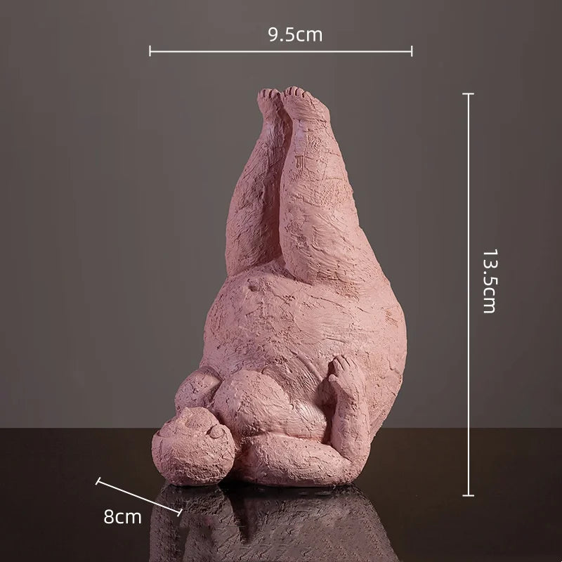 Abstract Body Sculpture Resin Handicraft Fat Woman Yoga Statue Irregular Hand-made Clay Sculptures Home Decoration Accessories