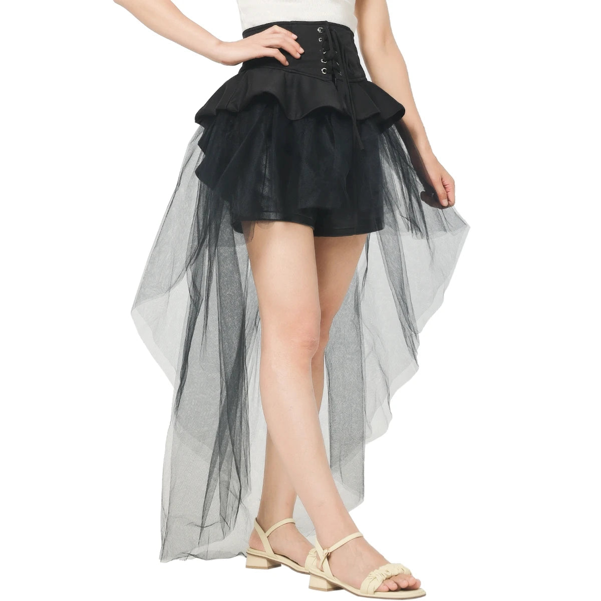 Steampunk Gothic Corset Punk Overskirt Skirt Women Halloween Party Carnival Cocktail Bedroom Tulle Skirts - Premium corset from Lizard Vigilante - Just $48.88! Shop now at Lizard Vigilante