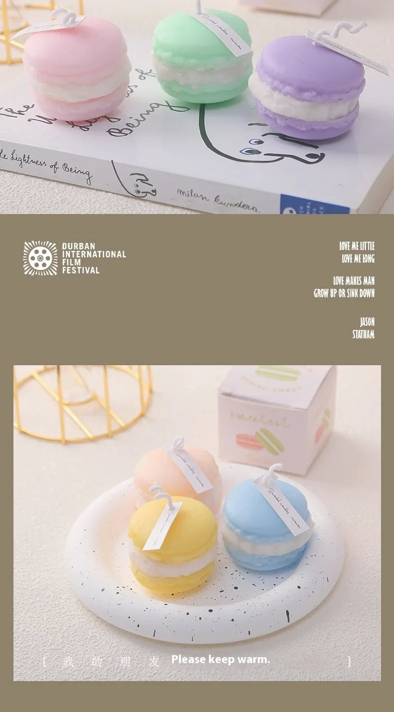 2025 Cute Macaron Creative Styling Aromatherapy Candles Home Fragrance Collection Decoration Ornaments Christmas Birthday Gifts