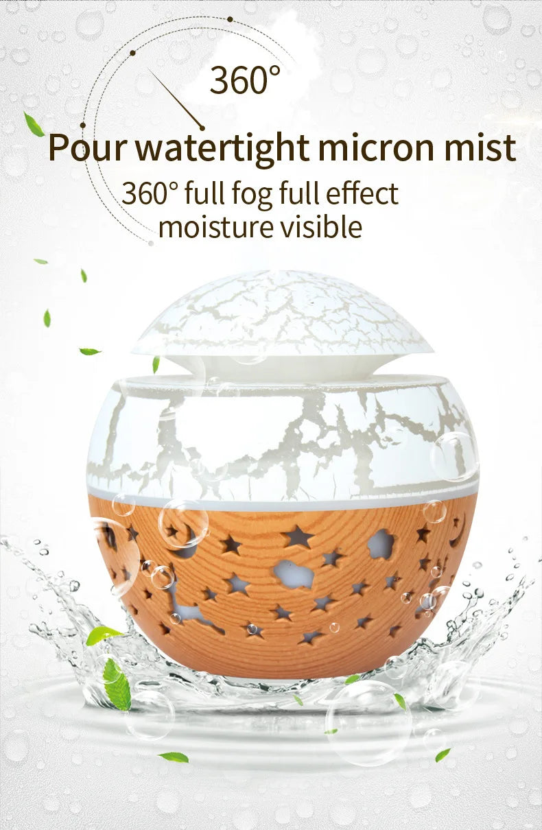 2024 Home Mushroom Head Bedroom Air Purifier USB Desktop Nebulizer Wood Texture Personalized Aromatherapy Machine Humidifier