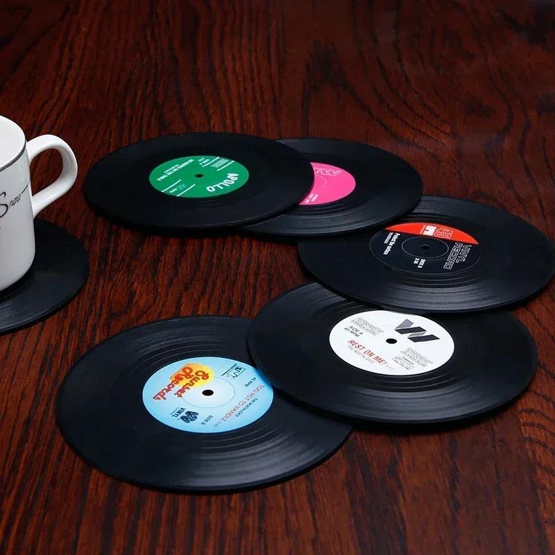 Retro Record Disk Coaster Silicone Music CD Mat Anti-Slip Coffee Mug Cup Heat-Resistant Pad Under Hot Utensil Kitchen Decor Gift - Premium coasters from Lizard Vigilante - Just $9.99! Shop now at Lizard Vigilante