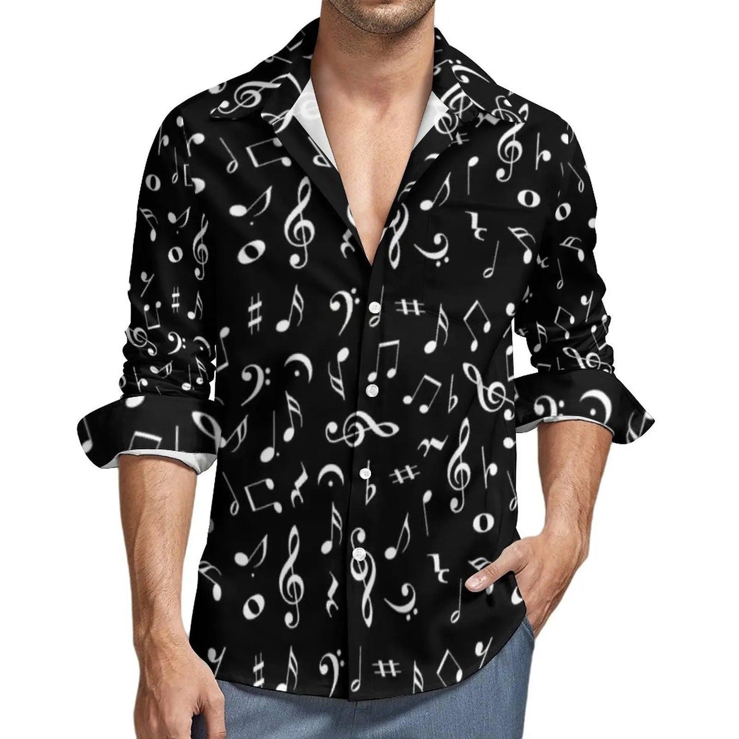 Metal Music Skull Shirt Men Rock Grunge Punk Casual Shirts Autumn Blouses Long Sleeve Cool Oversize Tops Birthday Gift - Premium Long-sleeve shirt from Lizard Vigilante - Just $37.99! Shop now at Lizard Vigilante