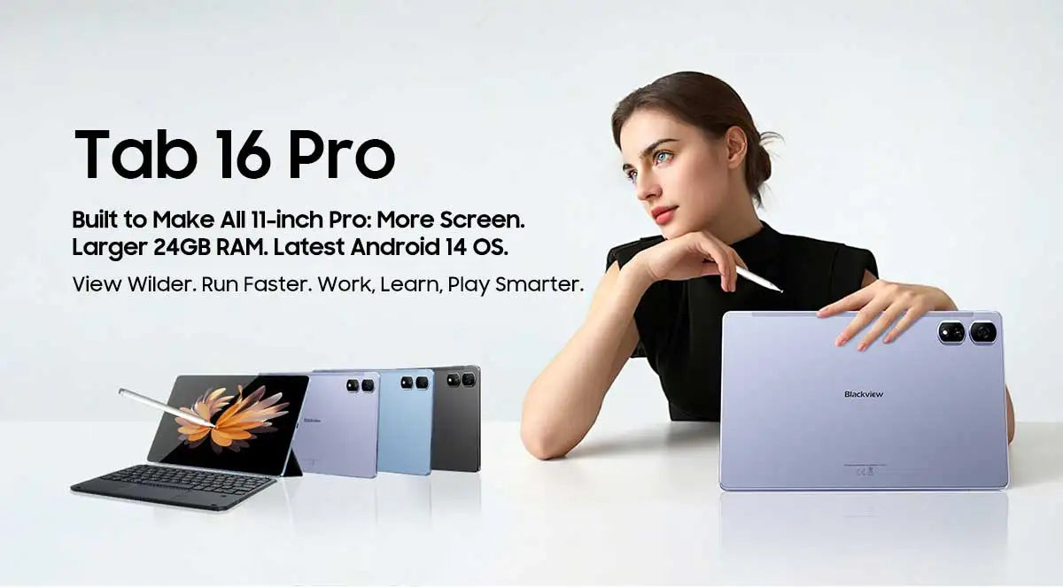 Blackview Tab 16 Pro Tablet PC 11'' FHD+ Display T616 Octa Core 24GB(8+16) RAM 256GB ROM 7700mAh 4G Tablets Android 14