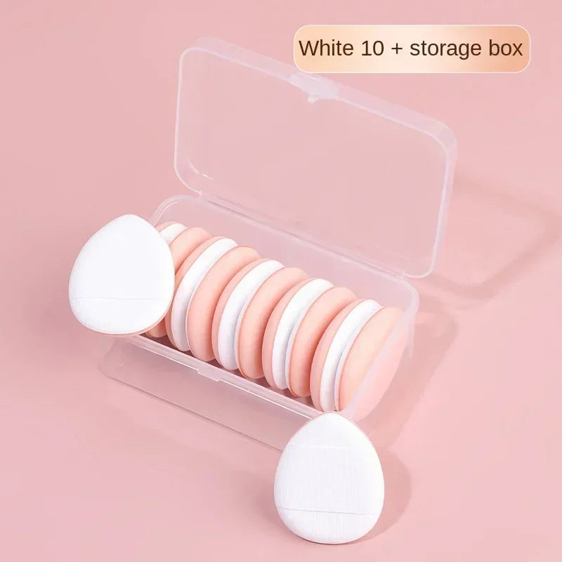 10Pcs Mini Finger Puff Foundation Small Air Cushion Powder Sponge Face Concealer BB Cream Cosmetic Applicator Makeup Tools