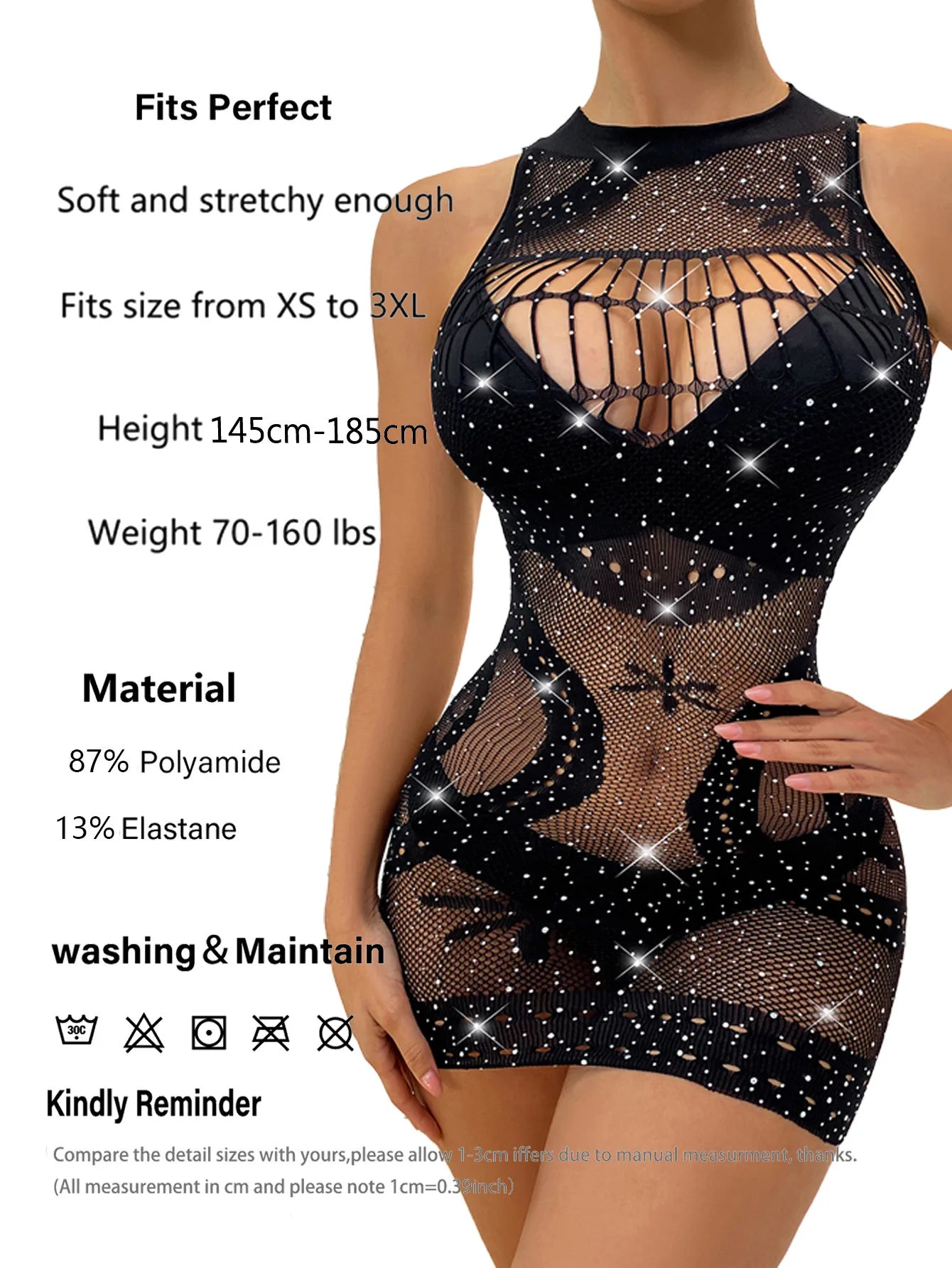 Backstage Pass: Y2K Mesh Metal Bodysuit – Fishnet Rhinestone Lingerie for Loud Nights & Loud Mouths - Premium bodysuit from dsers - Just $11.99! Shop now at Lizard Vigilante