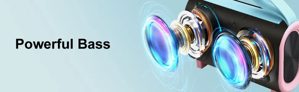 Portable Bluetooth Speakers, PX7 Waterproof Wireless Speaker HD Sound,Up to 12H Playtime, TWS Pairing, For Home/Party/Outdoor