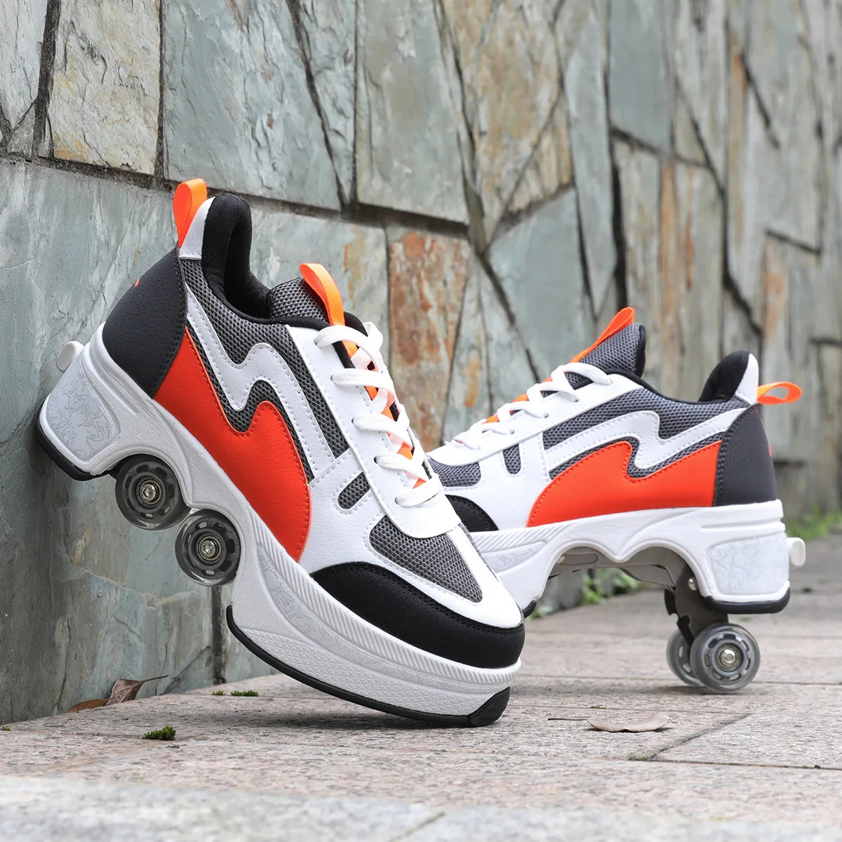 Kids Four-Wheel Roller Skate Shoes Casual Deformation Parkour Sneakers Skates Adult Stage personalized Sport Roller Skate Shoes - Premium  from Lizard Vigilante - Just $128.99! Shop now at Lizard Vigilante