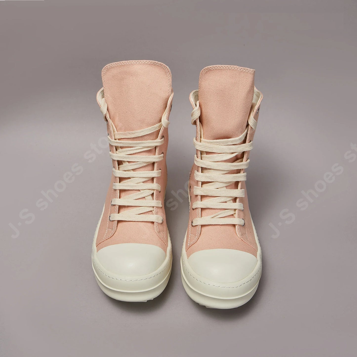 Ricks Casual Shoes Women Pink Canvas Shoes High Tops Men Sneaker Owens Ankle Boot Zipper Thick Sole Flat Shoes Luxury Sneakers - Premium  from Lizard Vigilante - Just $164.99! Shop now at Lizard Vigilante