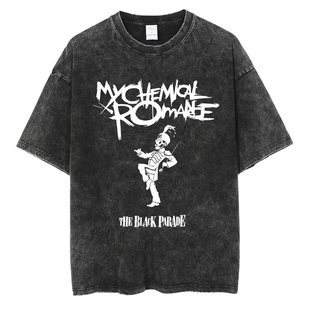 My Chemical Romance The Black Parade Retro Washed T-Shirt – Unisex Gothic Cotton Streetwear, Loose Fit Casual Tee - Premium t-shirt from Lizard Vigilante - Just $26.66! Shop now at Lizard Vigilante