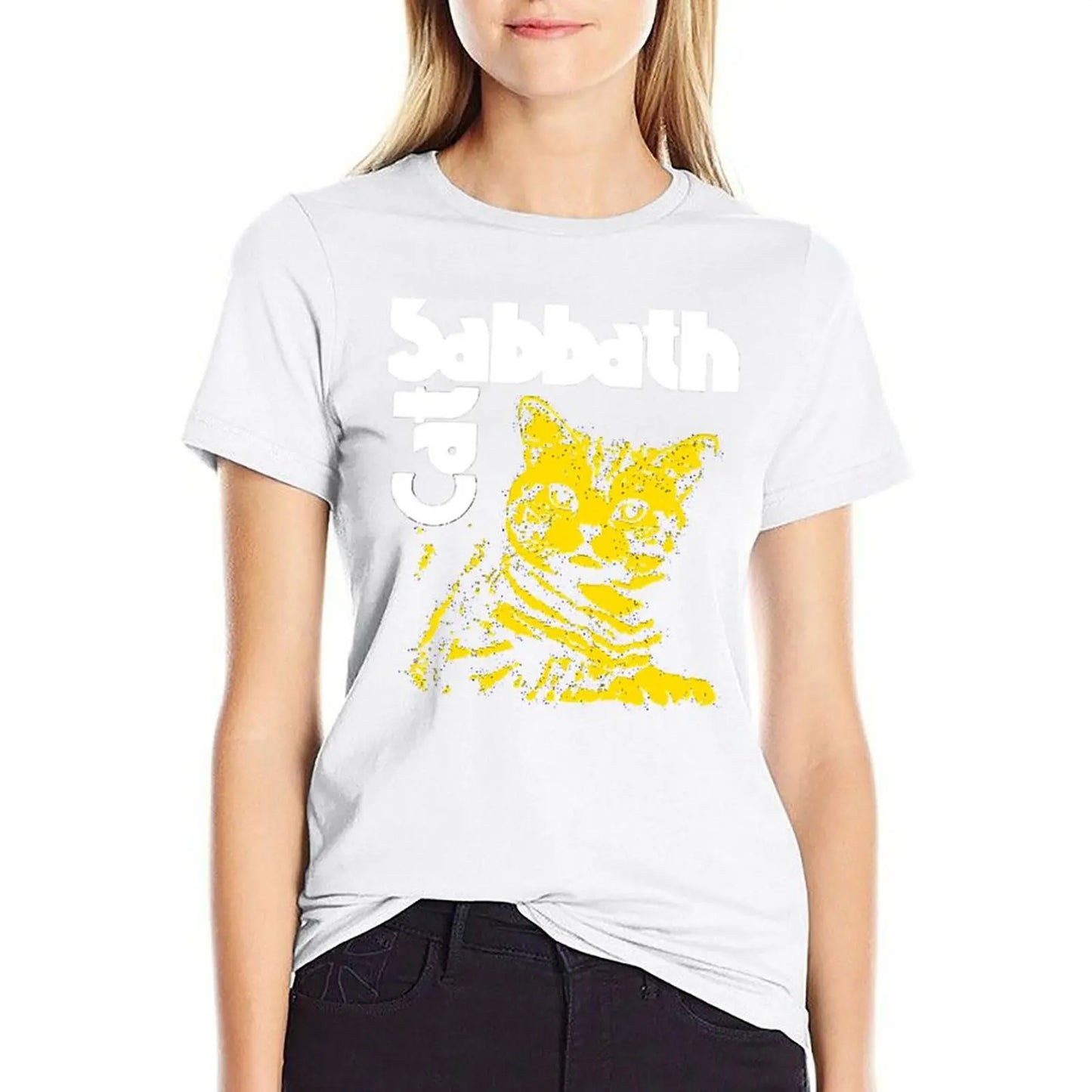 Cat Sabbath Unisex T-Shirt Funny Gift for Men Cool Gifts for Women Plus Sizes Cropped Tees - Premium T-Shirt from Lizard Vigilante - Just $24.97! Shop now at Lizard Vigilante