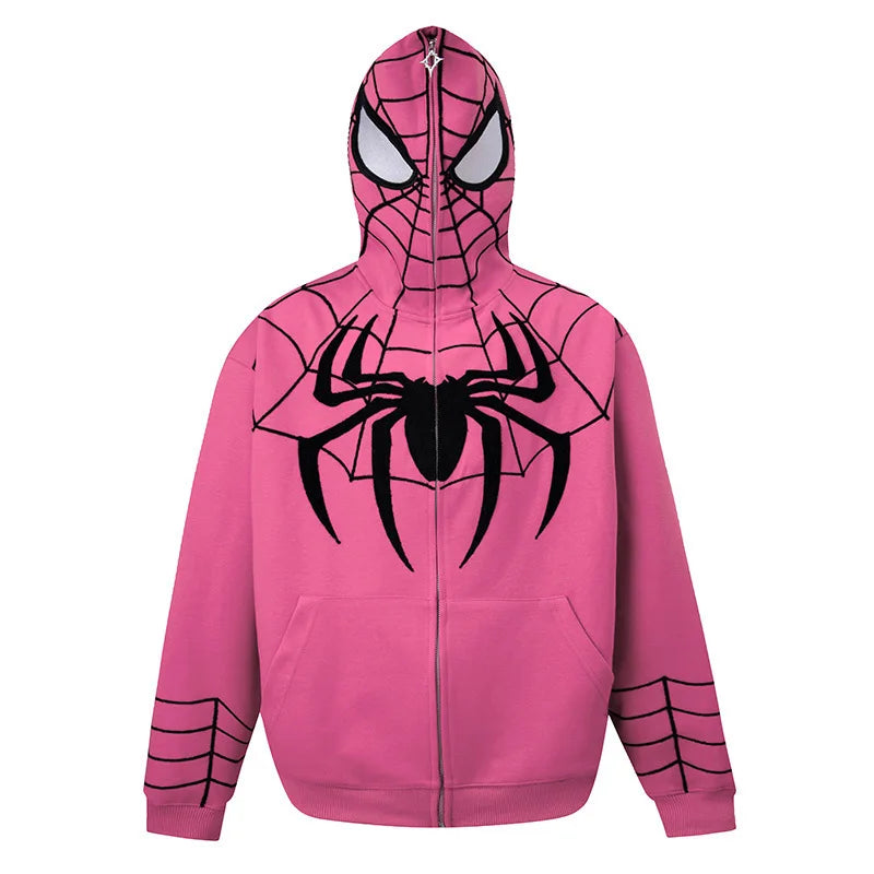 Marvel Spider-Man Embroidery 3D Digital Printing Hooded Zipper Sweatshirts | Fashion Hip-Hop Cosplay Hoodie for Men & Women - Premium Hoodie from Lizard Vigilante - Just $43.88! Shop now at Lizard Vigilante