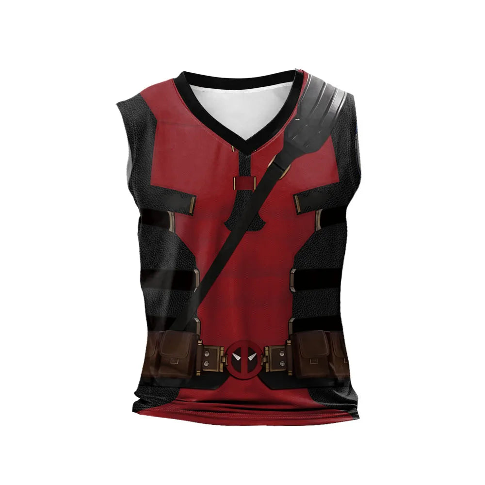 Deadpool Wolverine Cosplay Superhero Printed Vest Comic Compression Workout Bodybuilding Tank Tops - Premium shirt from Lizard Vigilante - Just $23.99! Shop now at Lizard Vigilante