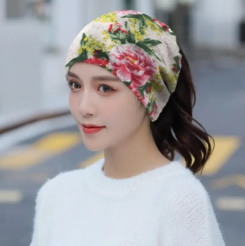 Fashion Double Head Cap Bib Twist Cap Multi-Functional Printed Scarf Cover Cap Neck Cap Face Mask Headscarf Cap C081 - Premium  from Lizard Vigilante - Just $7.99! Shop now at Lizard Vigilante