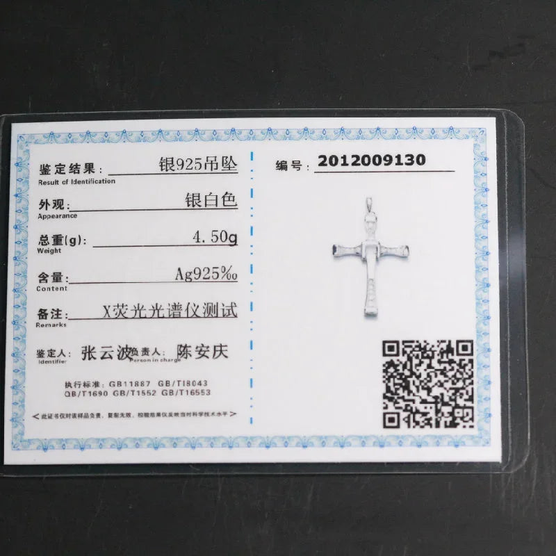 Fast And Furious Movie Dominic Toretto Cross Necklace Pendant 925 Sterling Silver Jewelry For Women Men Couple Lovers Xmas Gifts