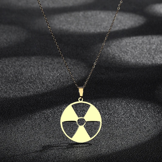 Radiation Hazard Symbol Pendant Radioactive Necklace Hulk Logo Nuclear Emblem Cyber Logo - Premium necklace from Lizard Vigilante - Just $13.99! Shop now at Lizard Vigilante