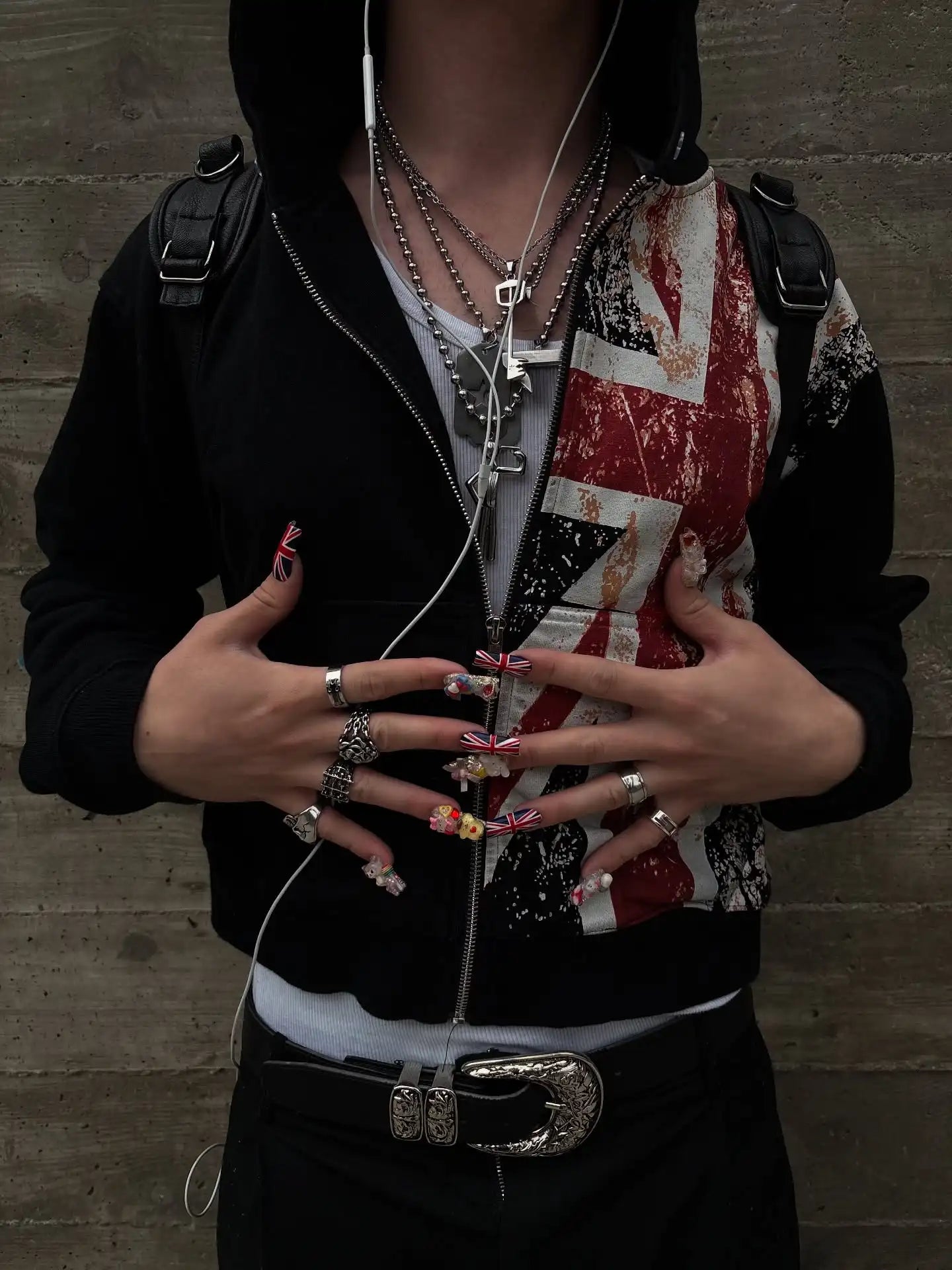 Anarchy In The Hoodie – British Flag Y2K Oversized Gothic Zip-Up Sweatshirt, Harajuku Street Chaos Edition 🇬🇧🔥