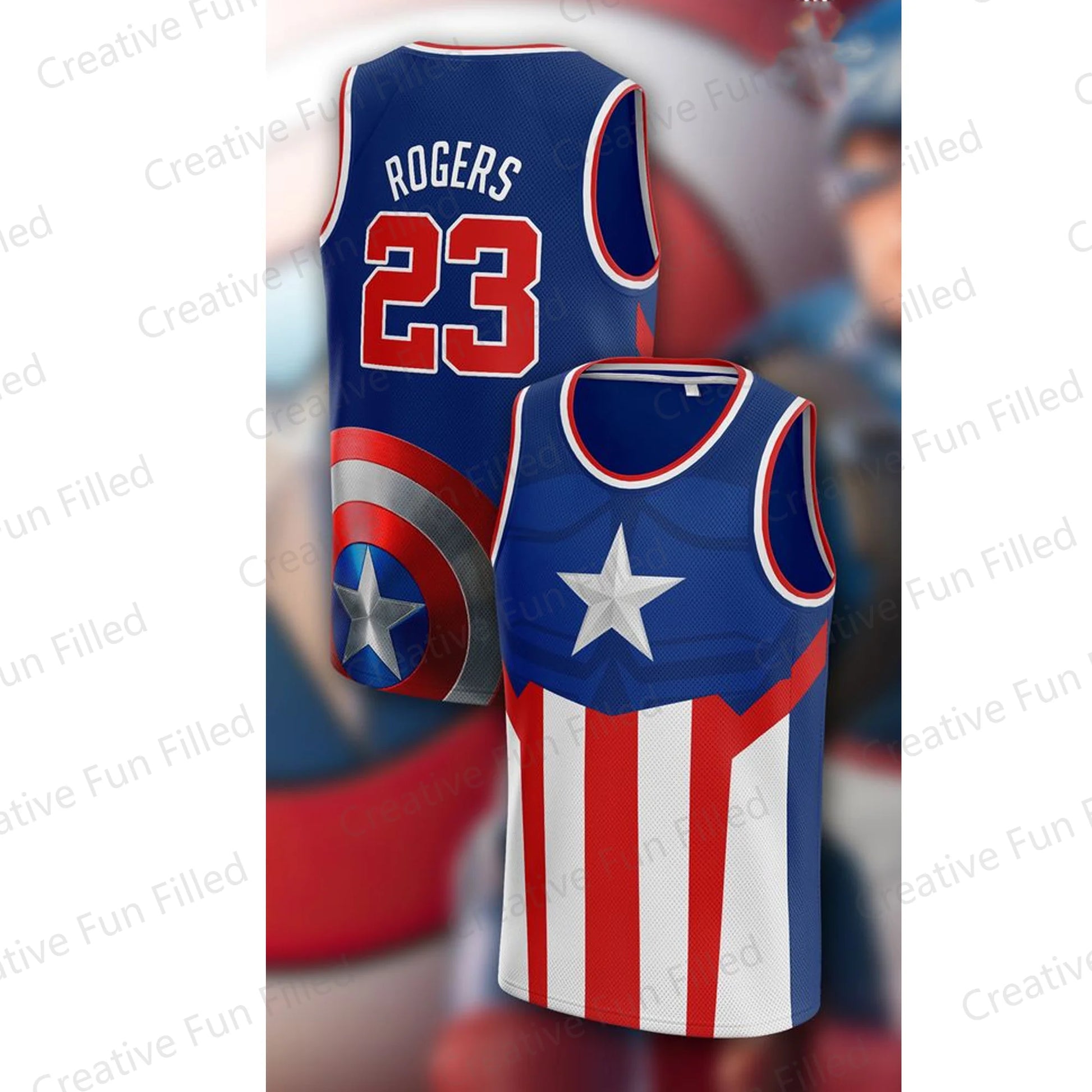 Captain America's 2024 Basketball Vest – Heroic Edition Training Jersey for True Fans - Premium vest from Lizard Vigilante - Just $29.99! Shop now at Lizard Vigilante