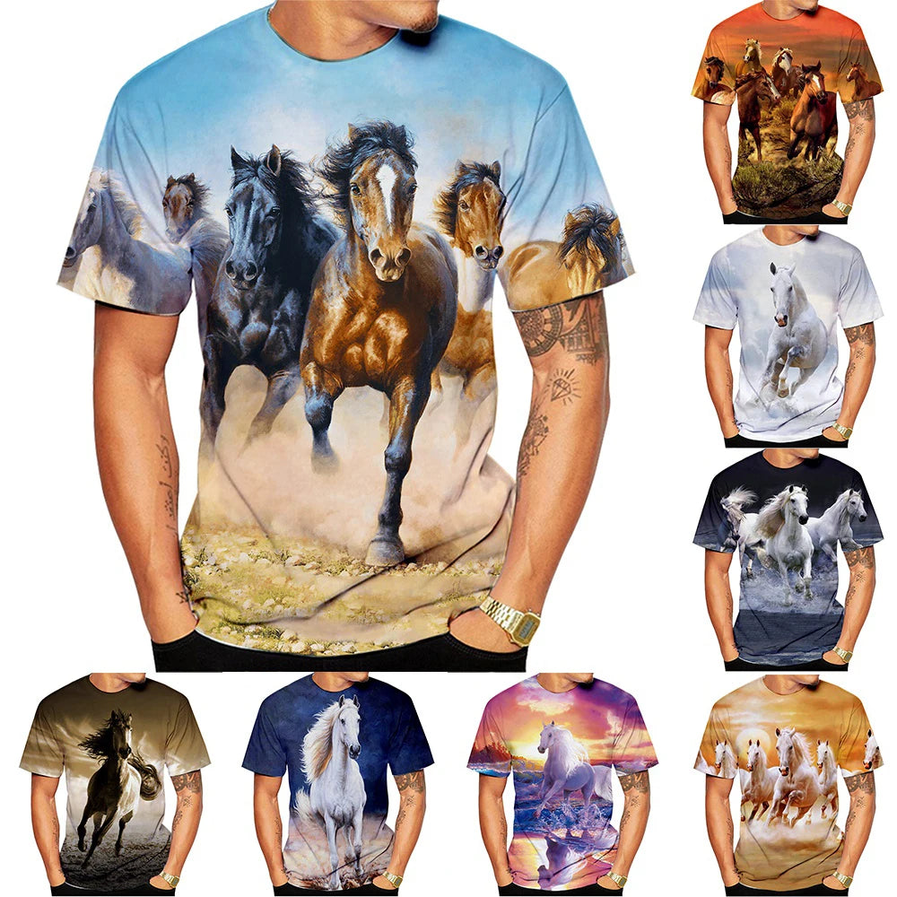 New Fashion 3D Printed Animal Horse T-Shirt for Men and Women – Creative Casual Tee, Lightweight & Quick-Dry - Premium T-Shirts from Lizard Vigilante - Just $22.99! Shop now at Lizard Vigilante