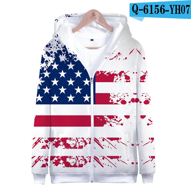 USA Flag Hoodies 3 to 14 Years Kids Hoody American Stars and Stripes Clothing Tops Boys Girls Sweatshirt Outerwear Jacket Children Clothes - Premium Long-sleeve hoodie from Lizard Vigilante - Just $39.99! Shop now at Lizard Vigilante