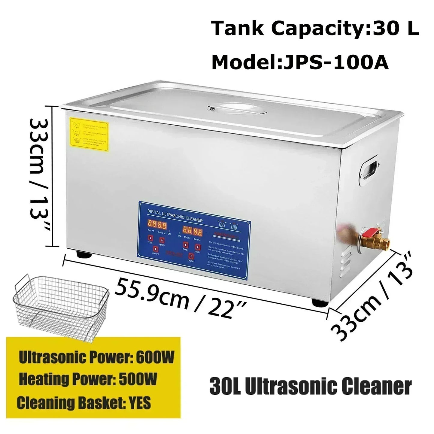 VEVOR Ultrasonic Cleaner - 2L/3L/6L/10L/15L/22L/30L Digital Timer Stainless Steel Bath for Jewelry, Glasses, Watches, and More - Premium Digital Ultrasonic Cleaner from Lizard Vigilante - Just $113.99! Shop now at Lizard Vigilante