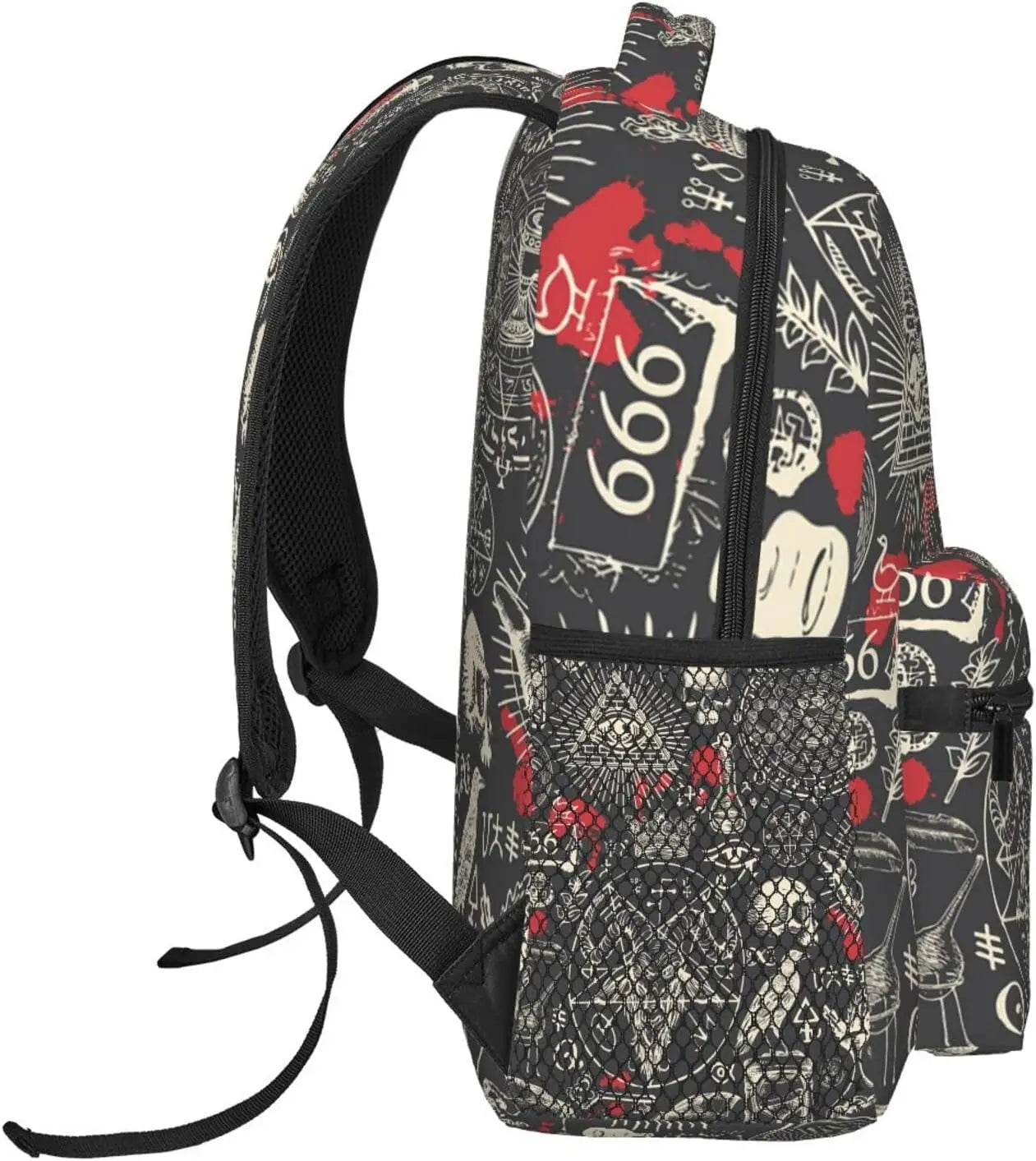 Retro Witchcraft Satanic Laptop Backpack – Stylish Unisex Casual Travel Bag with Chain Straps & Air Cushion Support - Premium bag from Lizard Vigilante - Just $36.66! Shop now at Lizard Vigilante