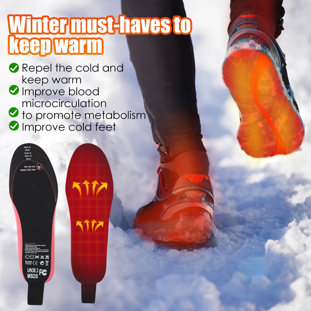 Electric Heating Insole Winter Foot Warmer Heated Shoes Insert Pads Mat With Controller Usb Rechargeable For Man Women Washable - Premium  from Lizard Vigilante - Just $48.99! Shop now at Lizard Vigilante