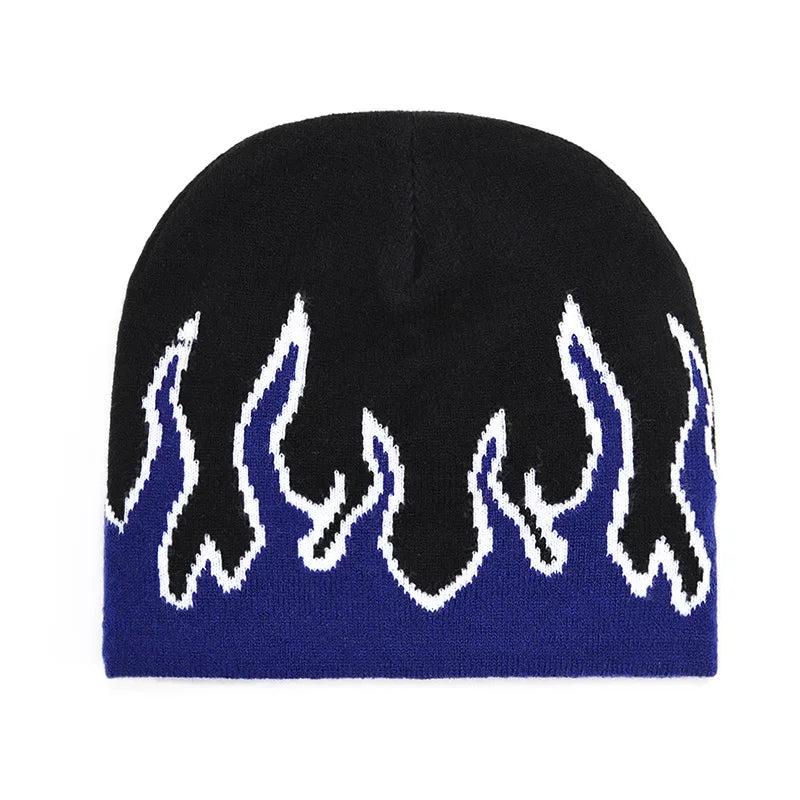 Hip Hop Street Flame Beanie Hat | Fashion Dance Skull Fire Knitted Bonnet | Hot Trend Hip Hop Apparel - Premium beanie from Lizard Vigilante - Just $18.88! Shop now at Lizard Vigilante