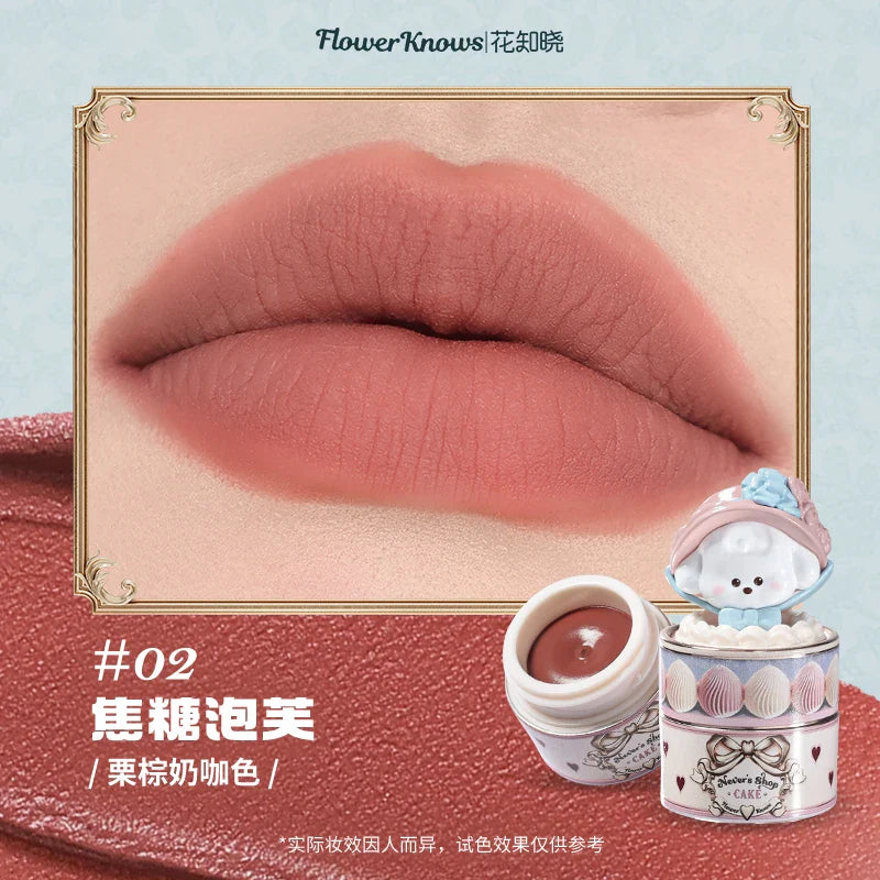 Flower Knows Strawberry Rococo Series Cloud Lip Cream Lip Gloss Long Lasting Velvet Lip Tint Lipstick for Women Cosmetic