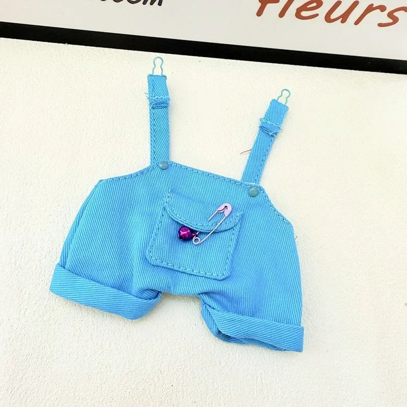 Labubu Doll Clothes Big Into Energy Clothing Replacement Summer Overalls with Straw Hat and Belt Set for Ropa Labubu