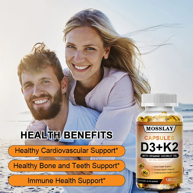 Vitamin K2+D3 Supplement - Promotes Immune System Health and Bone Support