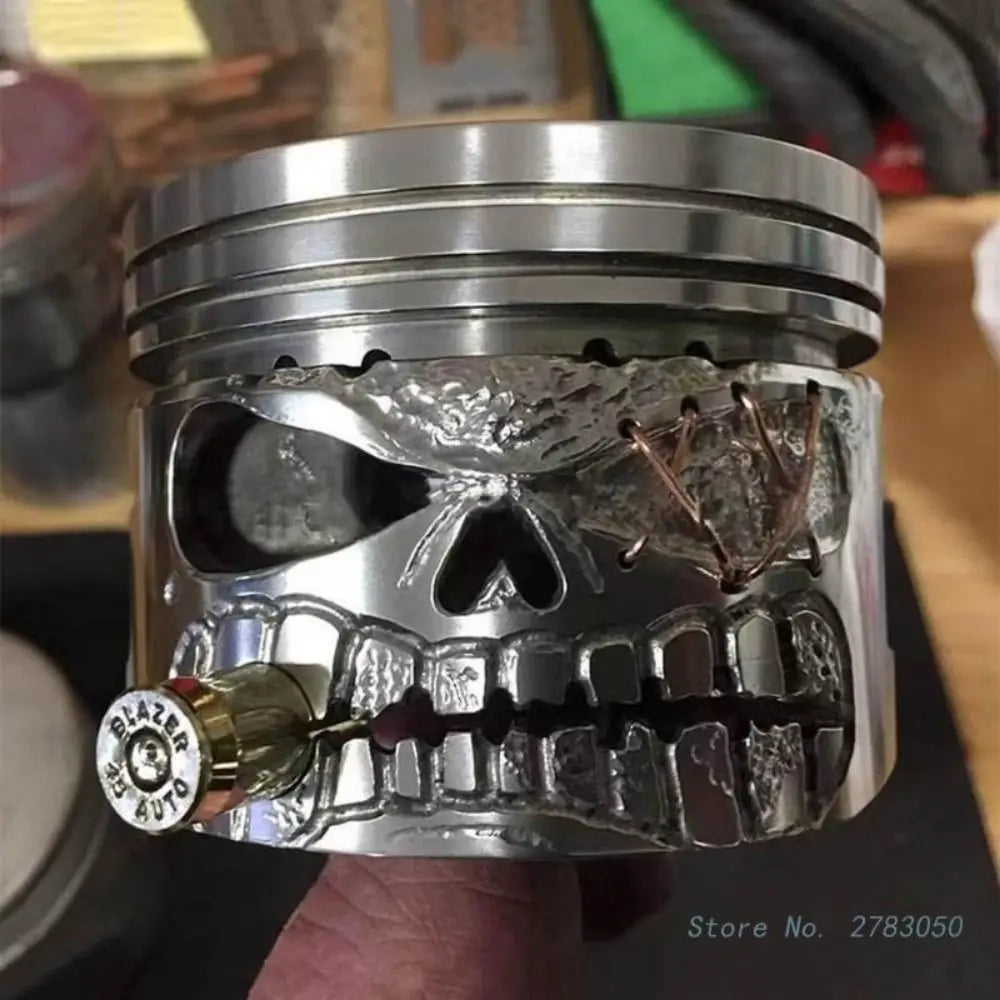 Carving Piston Skull Face Realistic Sculpture Skull Man Head Statue Garden Office Home Decor Halloween Party Skeleton Figurine