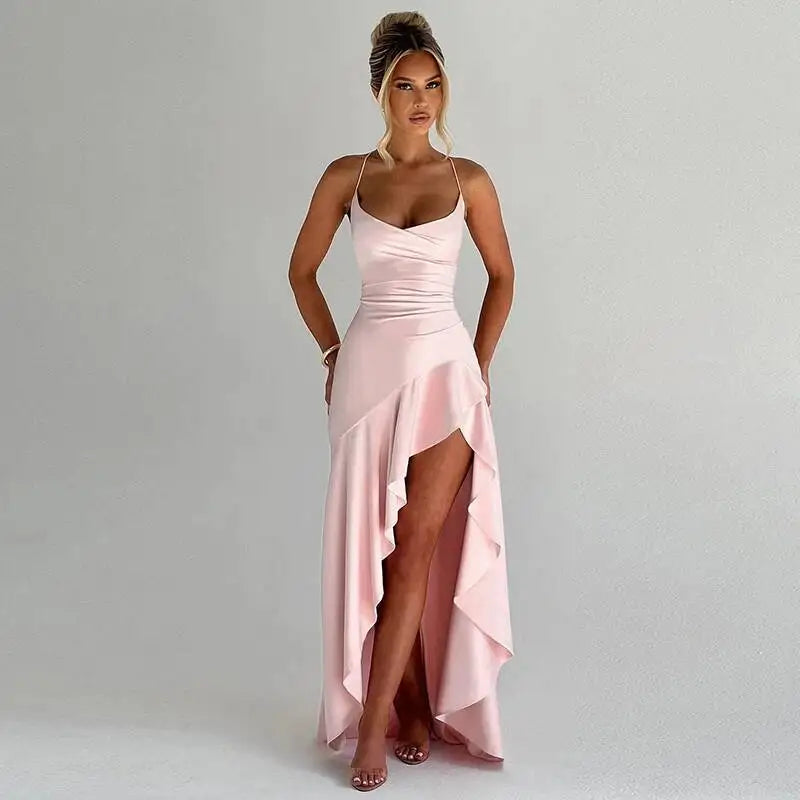 Wasted in Velvet: Satin Crime Scene Gown for Midnight Legends