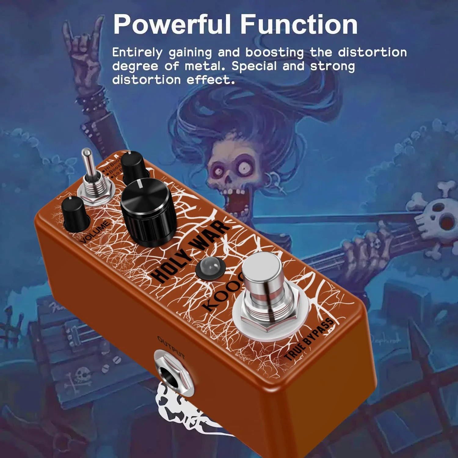 Koogo Heavy Metal Distortion Pedal – Analog Circuitry Effector for Electric Guitar with Classic 80's Metal Sound - Premium guitar effects pedal from Lizard Vigilante - Just $22.99! Shop now at Lizard Vigilante