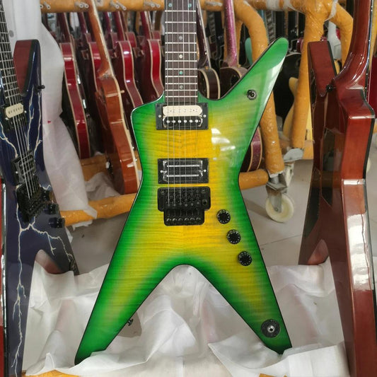 Dean Dimebag Electric Guitar, Flame Maple Top, Slime Green, Free Shipping - Lizard Vigilante