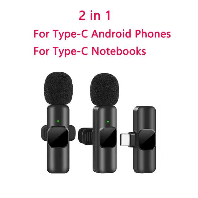 New Wireless Lavalier Microphone Portable Audio Video Recording Mini Mic for iPhone Android Live Broadcast Gaming Phone Mic - Lizard Vigilante