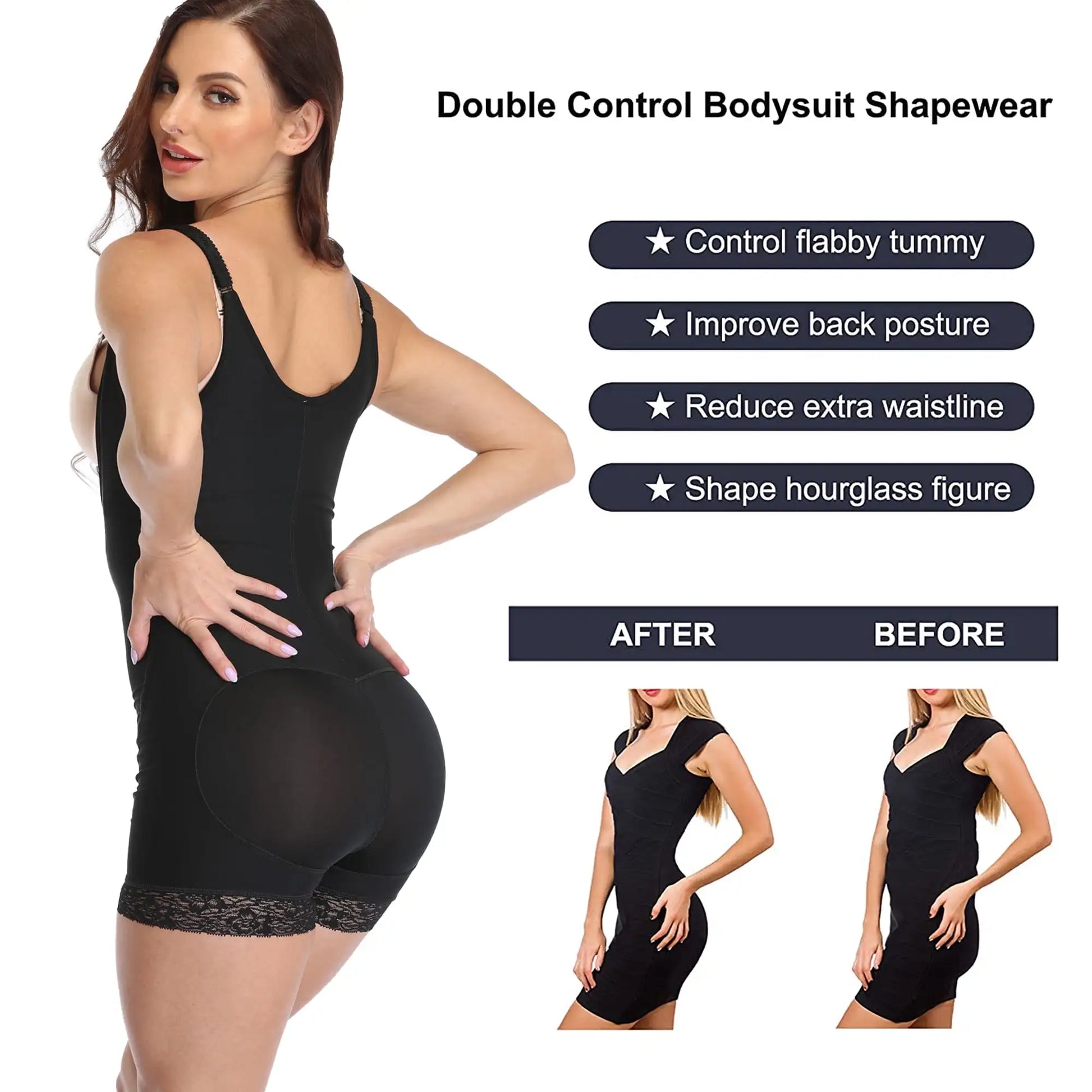 Lilvigor Fajas Colombianas Shapewear for Women – Firm Control Tummy &amp; Thigh Slimmer Bodysuit - Premium shapewear from Lizard Vigilante - Just $42.88! Shop now at Lizard Vigilante