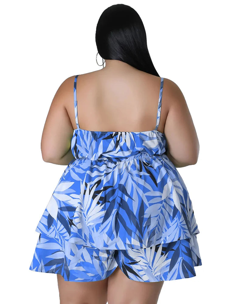 Wmstar Plus Size Jumpsuit Women Printed Slip Corset Sexy Shorts Playsuits Summer Romper Wholesale Dropshipping with Bandage 2023 - Premium  from Lizard Vigilante - Just $36.99! Shop now at Lizard Vigilante