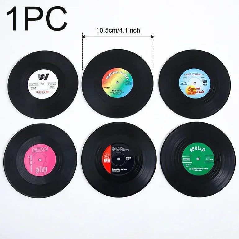 Retro Record Disk Coaster Silicone Music CD Mat Anti-Slip Coffee Mug Cup Heat-Resistant Pad Under Hot Utensil Kitchen Decor Gift - Premium coasters from Lizard Vigilante - Just $9.99! Shop now at Lizard Vigilante