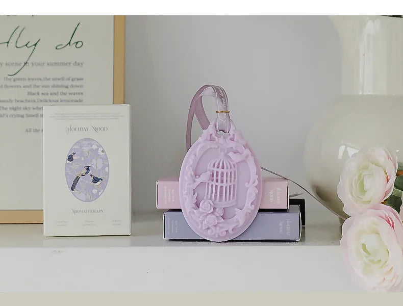 Birdcage Aromatherapy Candle Wax Tablets Wardrobe Deodorant Car Pendant Solid Balm Aromatic Air Freshener Long Lasting Fragrance