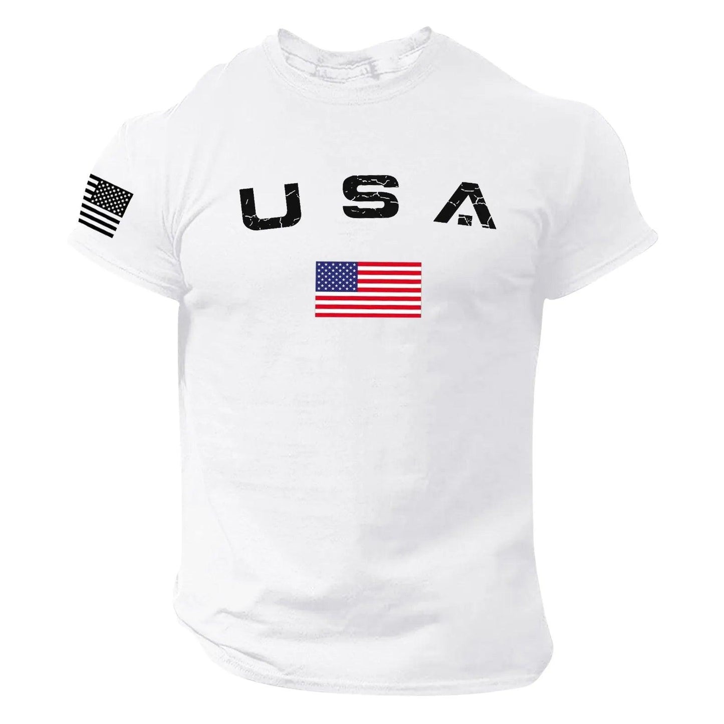 Men's USA T-Shirts Independence Day Flag Print Spring/Summer Leisure Sports USA Independence Day 4th Of July Flag Top - Lizard Vigilante