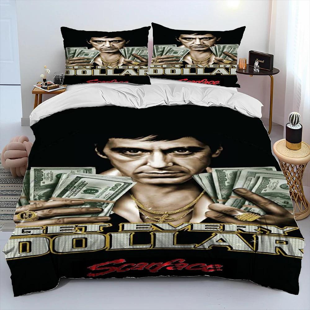 Movie Scarface Tony 3D Printing Comforter Bedding Set,Duvet Cover Bed Set Quilt Cover Pillowcase,King Queen Size Bedding Set Kid - Premium  from Lizard Vigilante - Just $62.99! Shop now at Lizard Vigilante