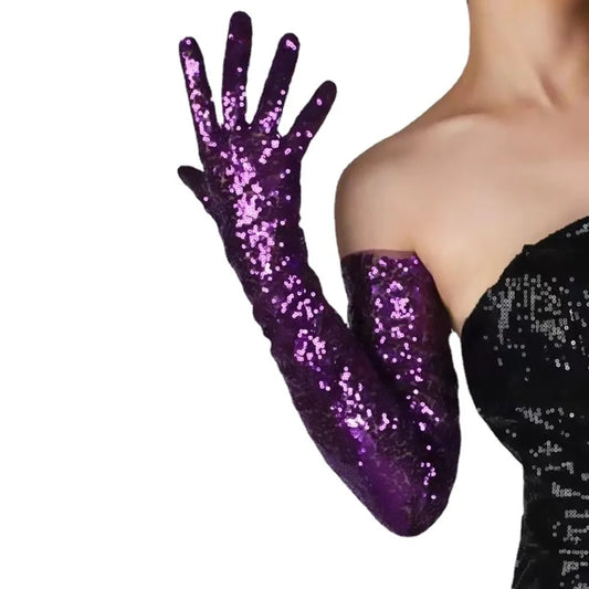 70cm Glitter Long Gloves – Elegant Embroidered Lace Mesh for Special Occasions - Premium gloves from Lizard Vigilante - Just $28.99! Shop now at Lizard Vigilante