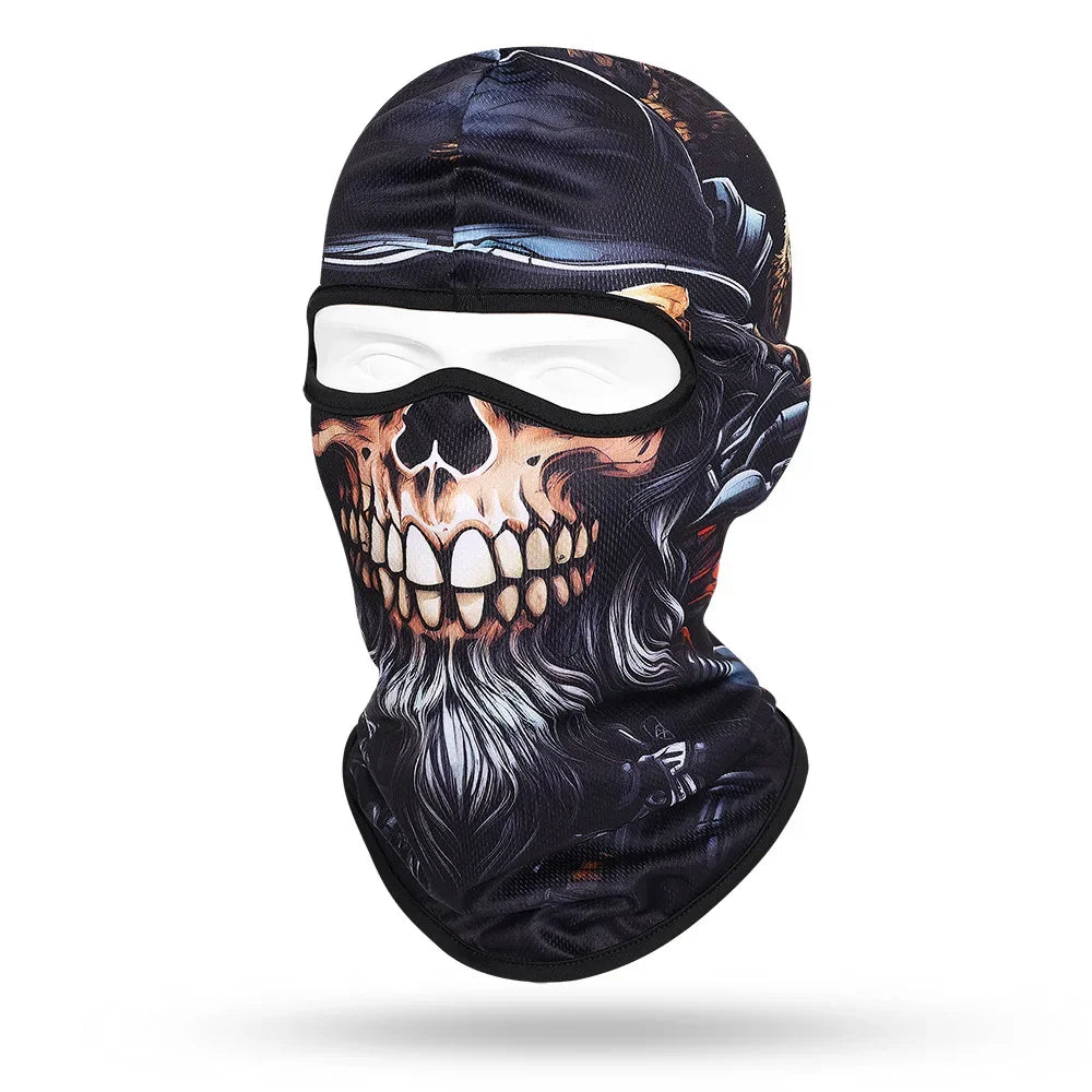 Motorcycle Balaclava Beard Print - Full Face Skull Mask for Bikers and Outdoor Enthusiasts - Premium balaclava from Lizard Vigilante - Just $14.88! Shop now at Lizard Vigilante